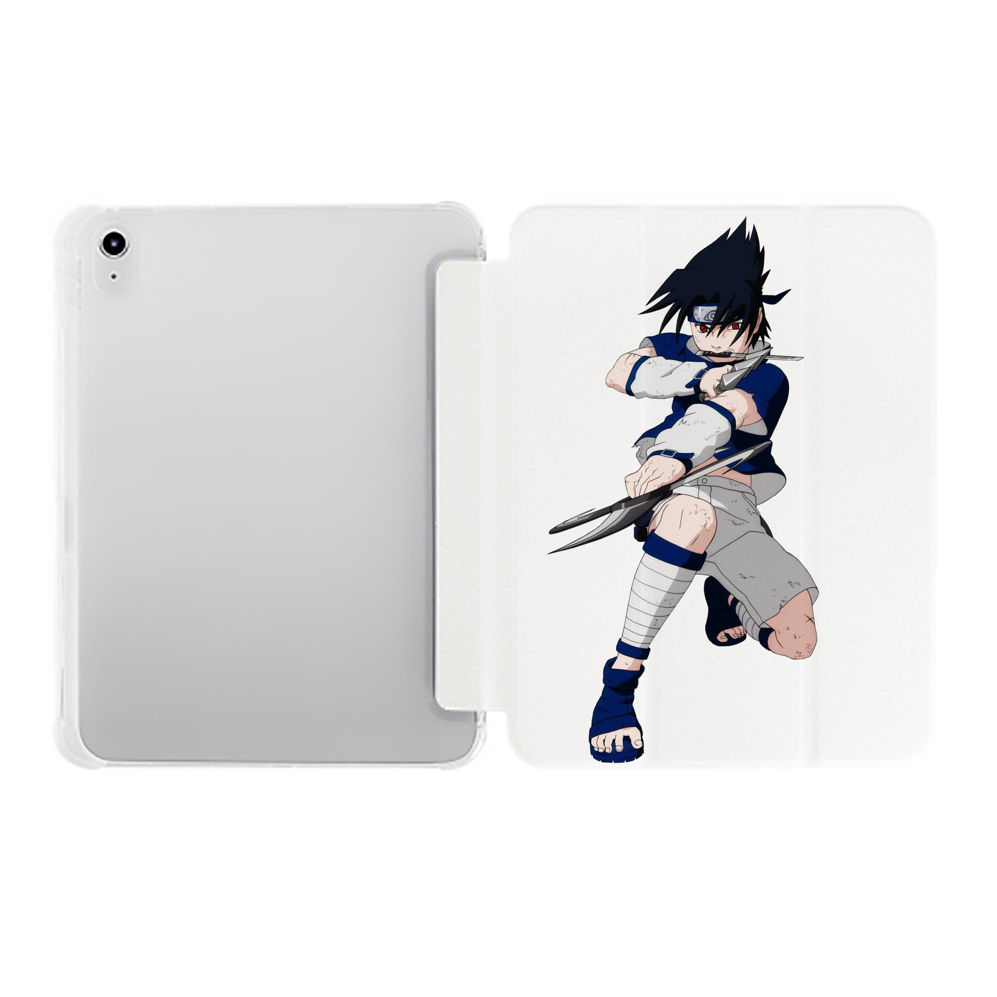 （画像用） NARUTO -ナルト- うちは サスケ Uchiha Sasuke IPad ケース ペン収納付き 三つ折りスタンド PUレザー×シリコン 対応機種9.5/10.5/10.9インチ
